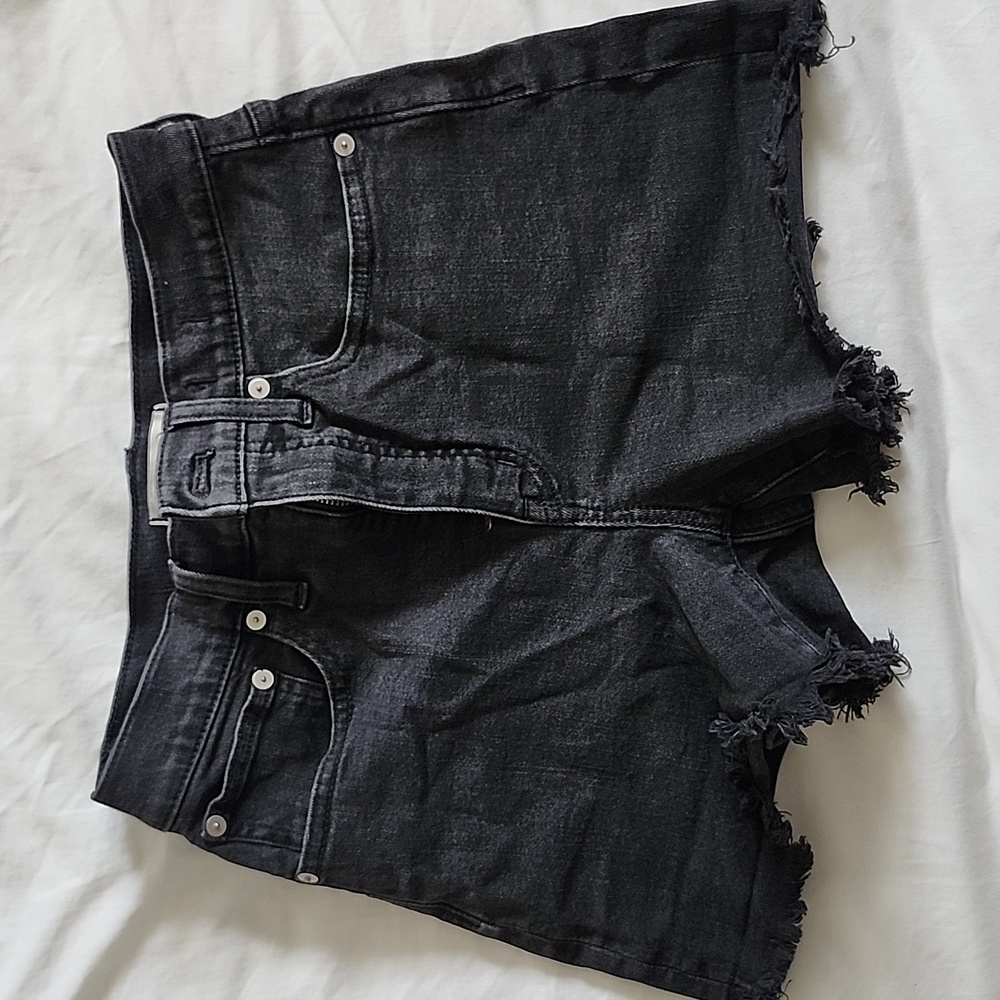 Women's Madewell Highrise Black Denim Shorts